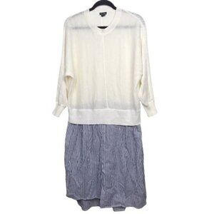 Steven Alan Forde Combo Linen Sweater Midi Dress $365 Small